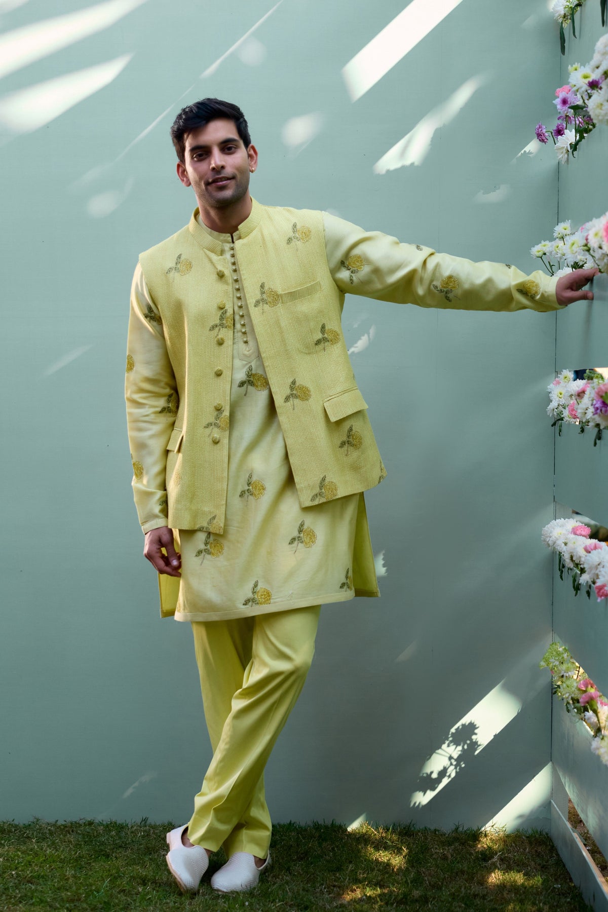 Canary Yellow Waist Coat Set