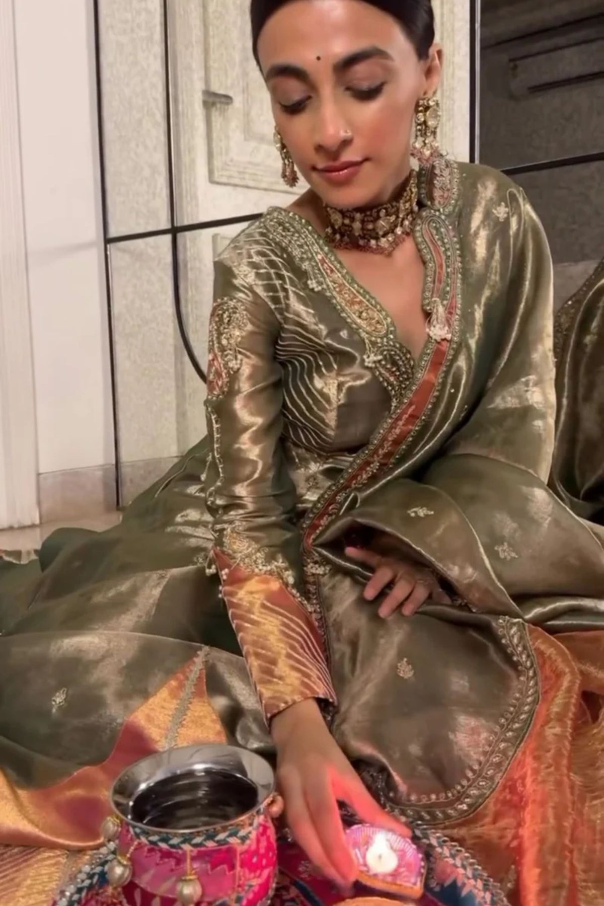 Emerald Anarkali With Dupatta