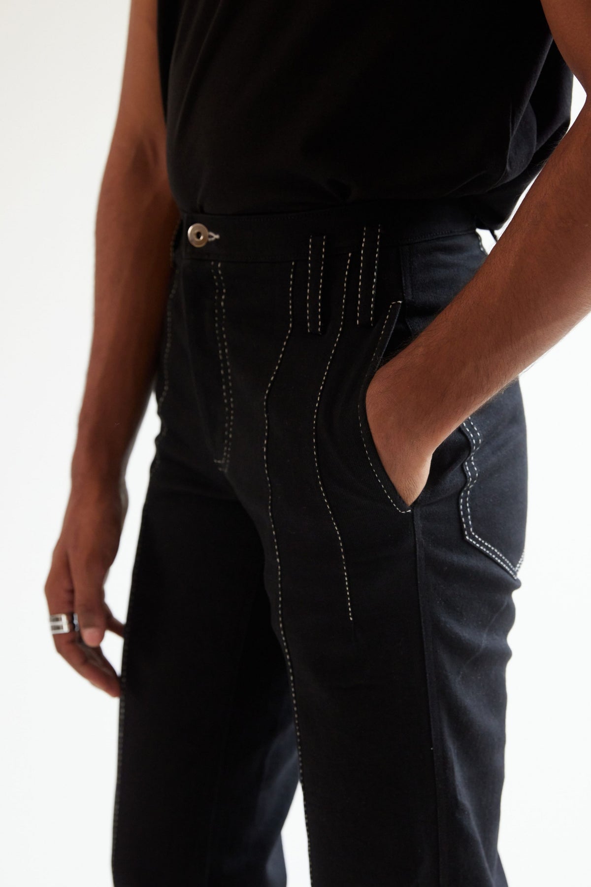 Dart Embroidered Denim