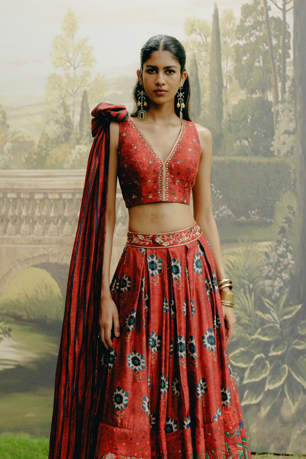 Ruby Red Lehenga Set