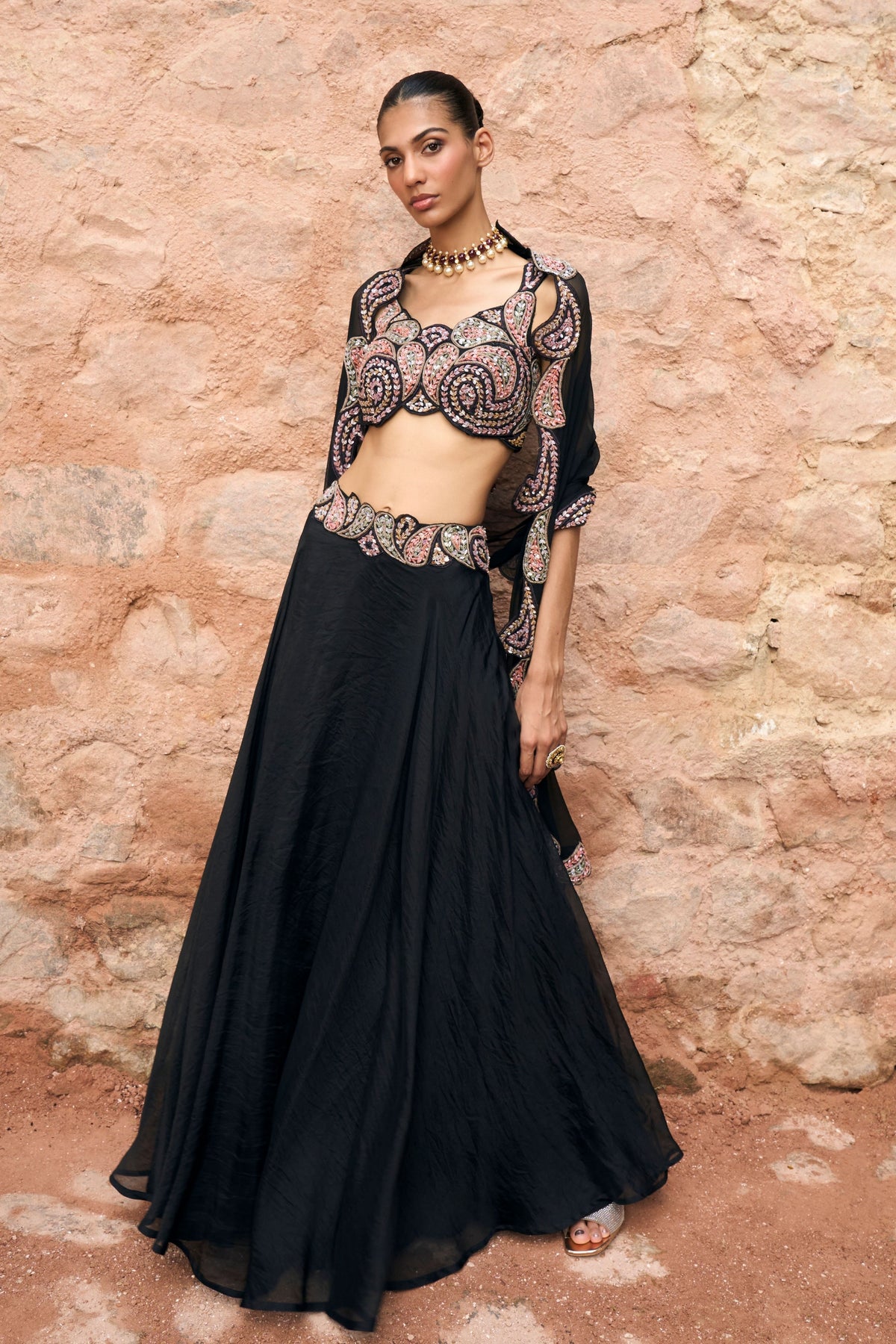 Siyah Lehenga Set