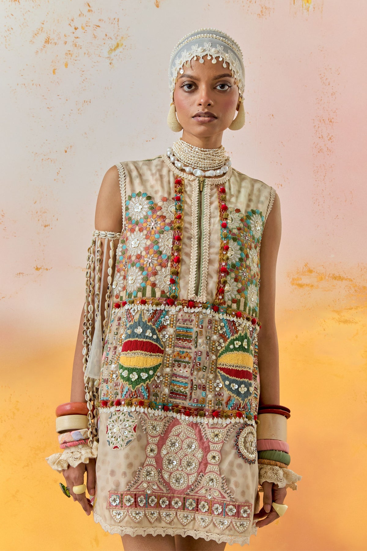 Multi Mehru Embroidered Dress