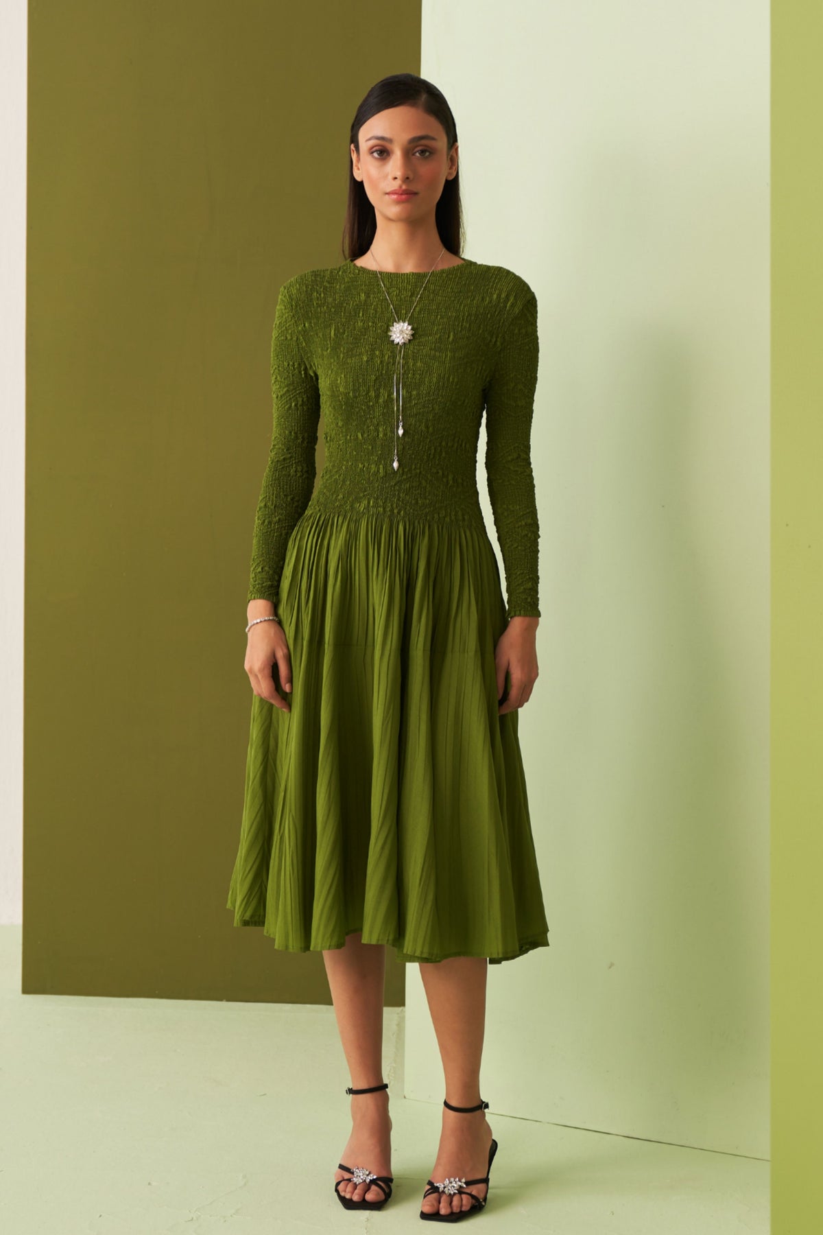 Lime Green Minsk Dress