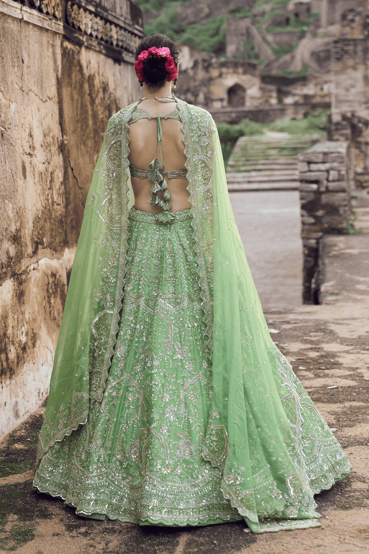 Green Naina Lehenga Set