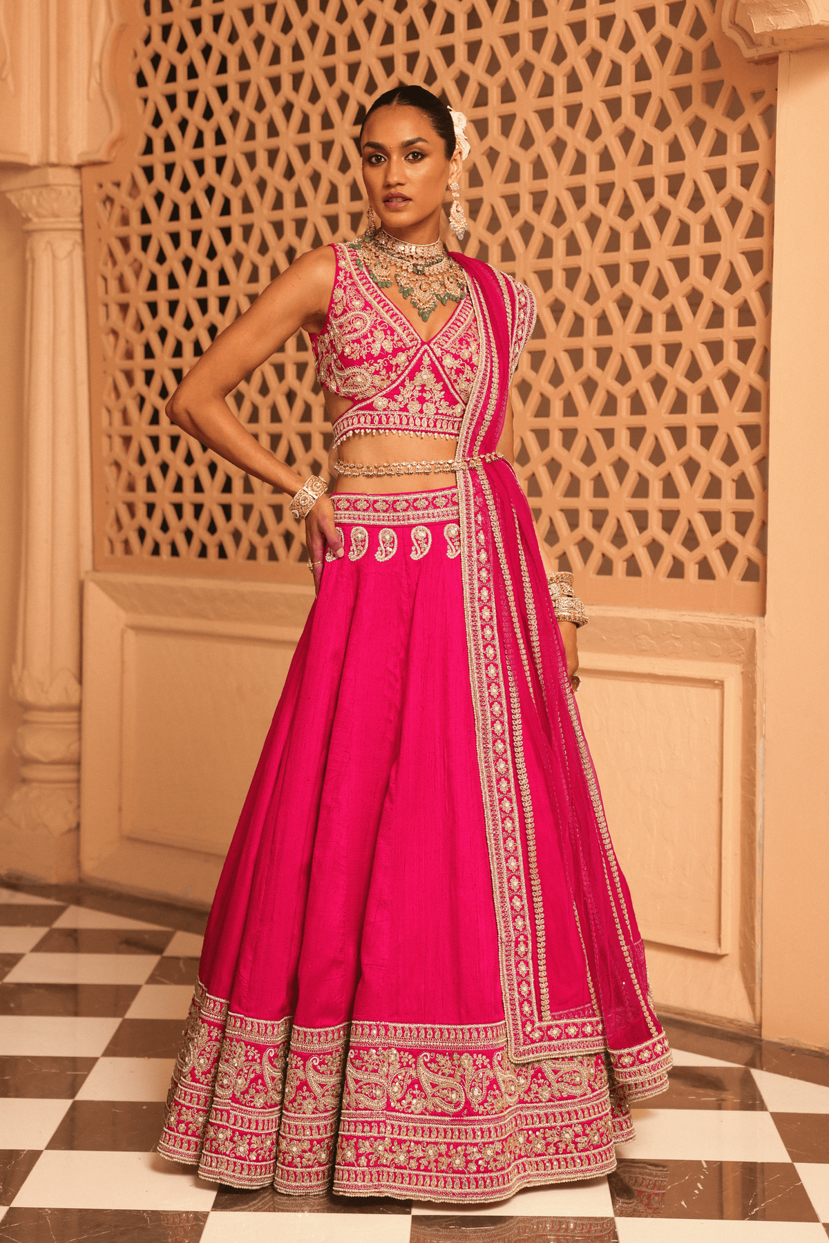 Ilma Hot Pink Lehenga Set