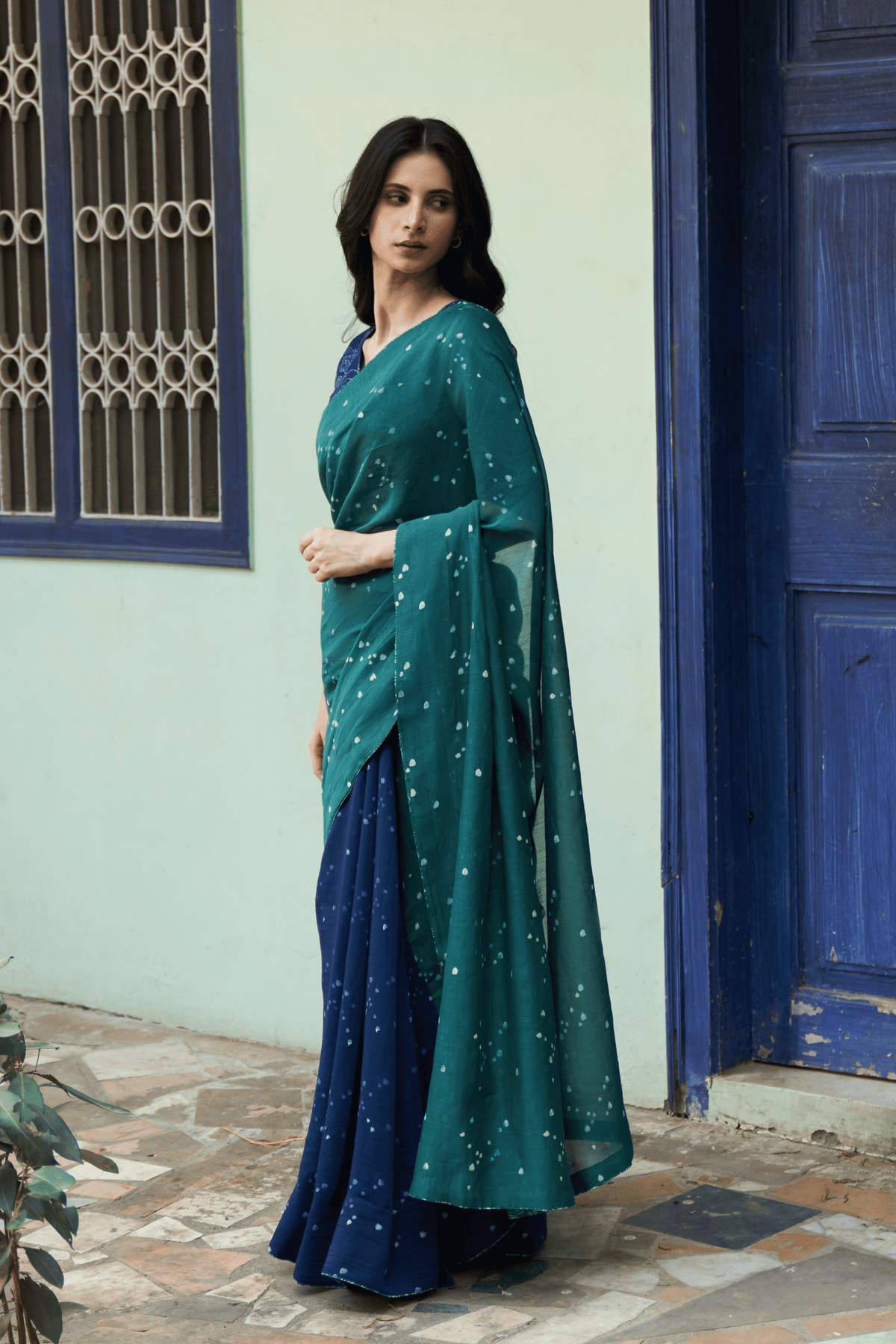 Emerald Printed Saree Set