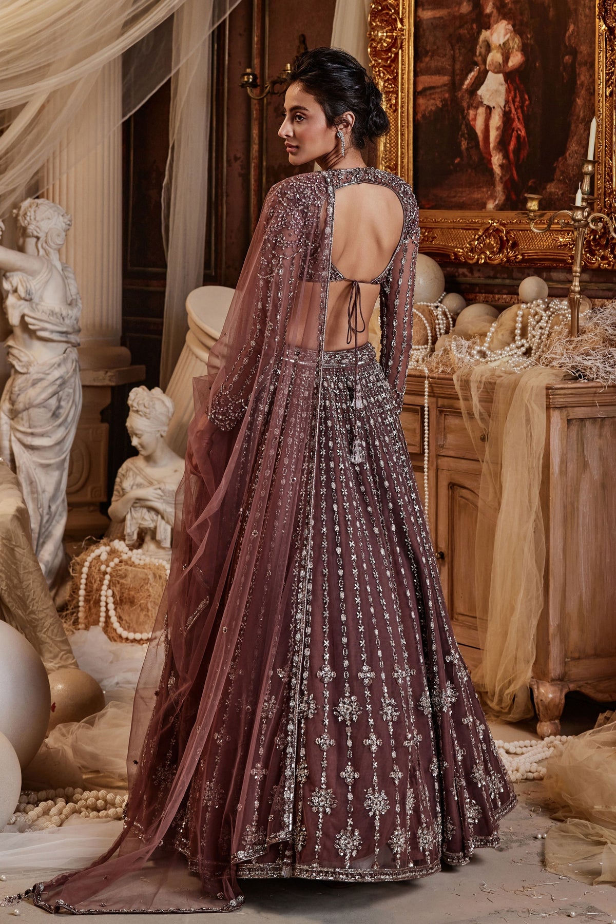 Liana Wine Lehenga