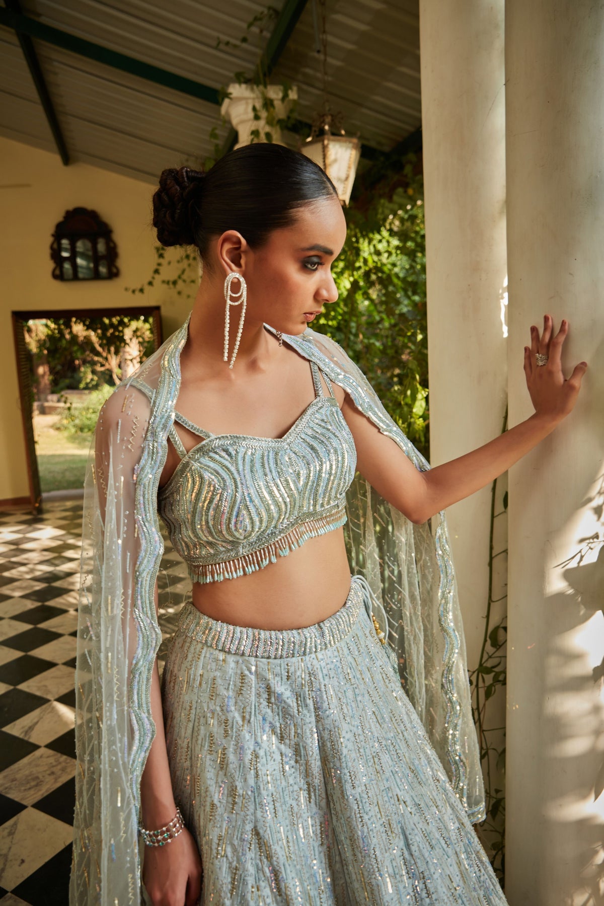 Aisha Mint Blue Lehenga Set