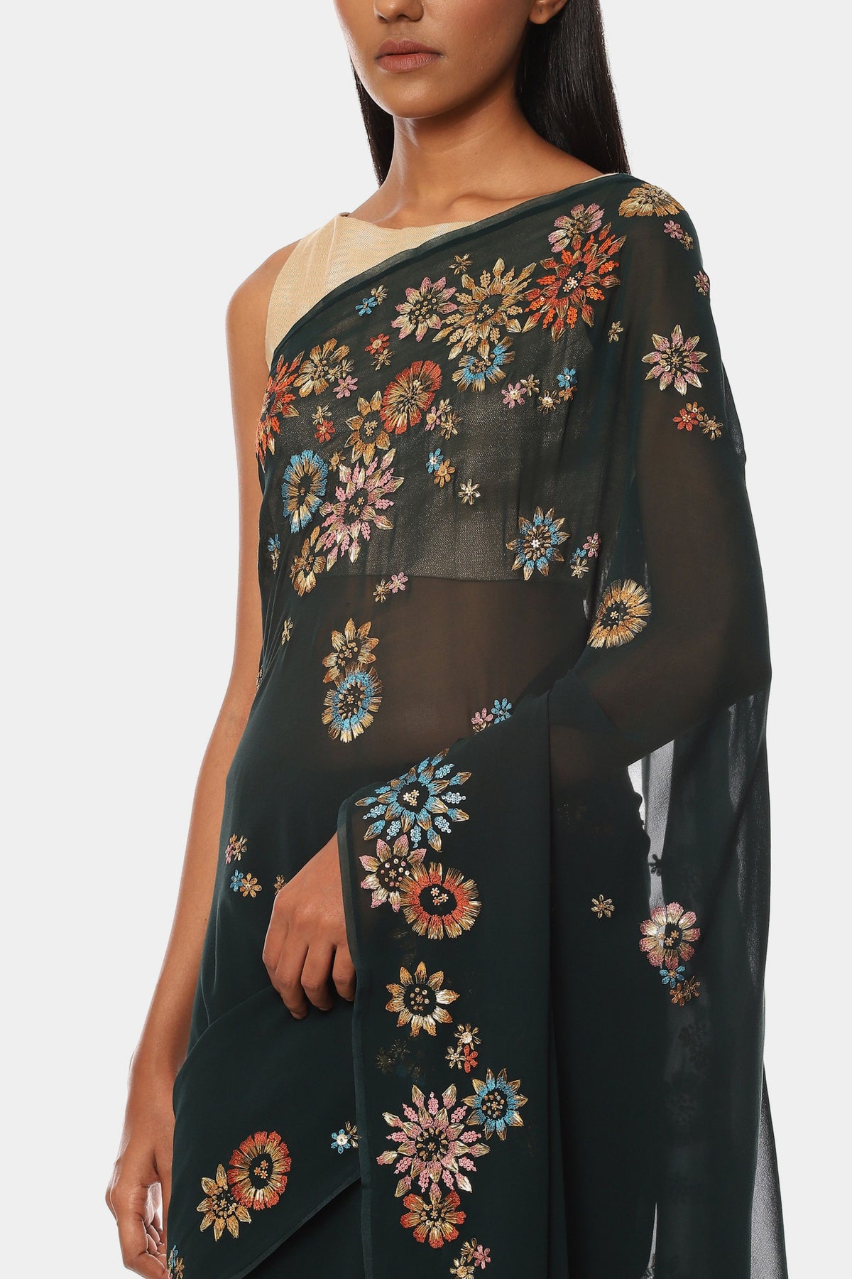The Embroidered Jungle Queen Saree