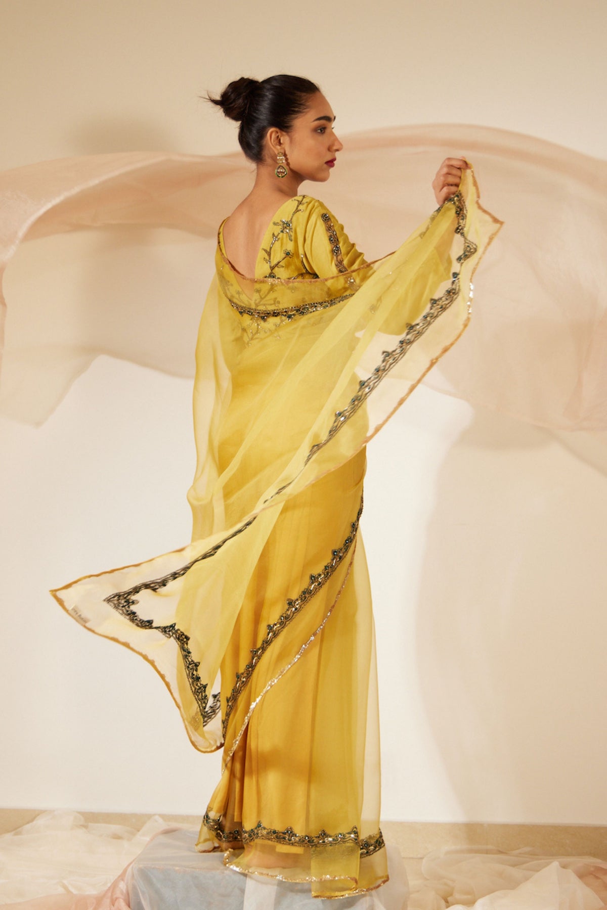 Yellow Abir Saree