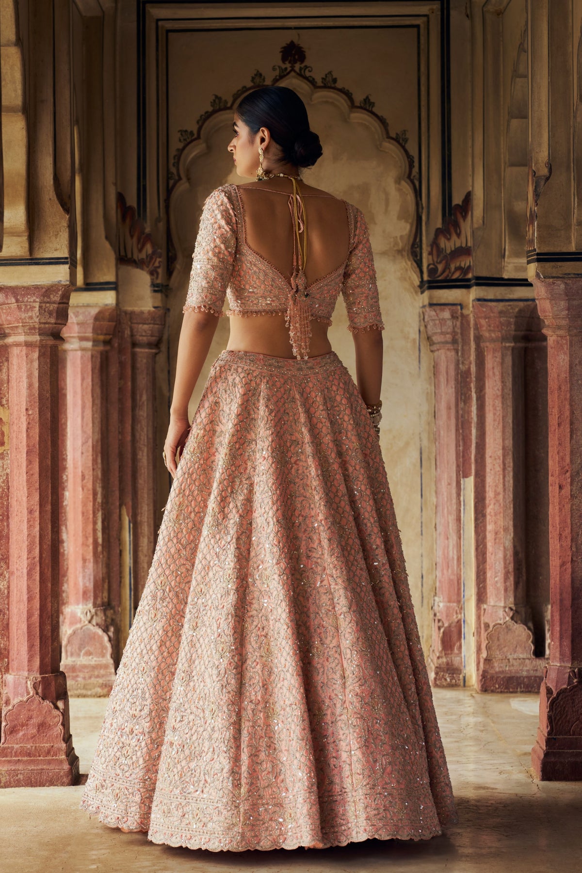 Peach Lehenga Choli Set