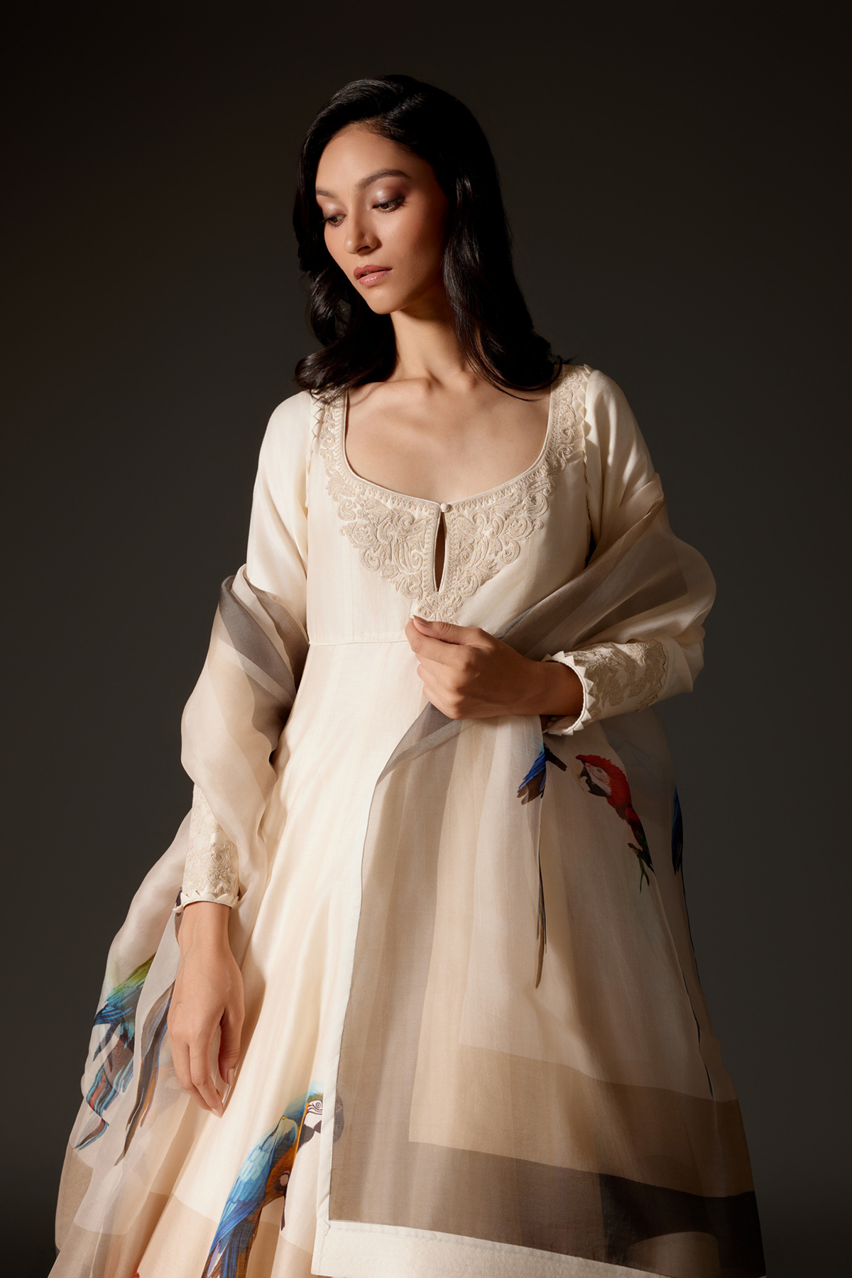 Ivory Anarkali Set