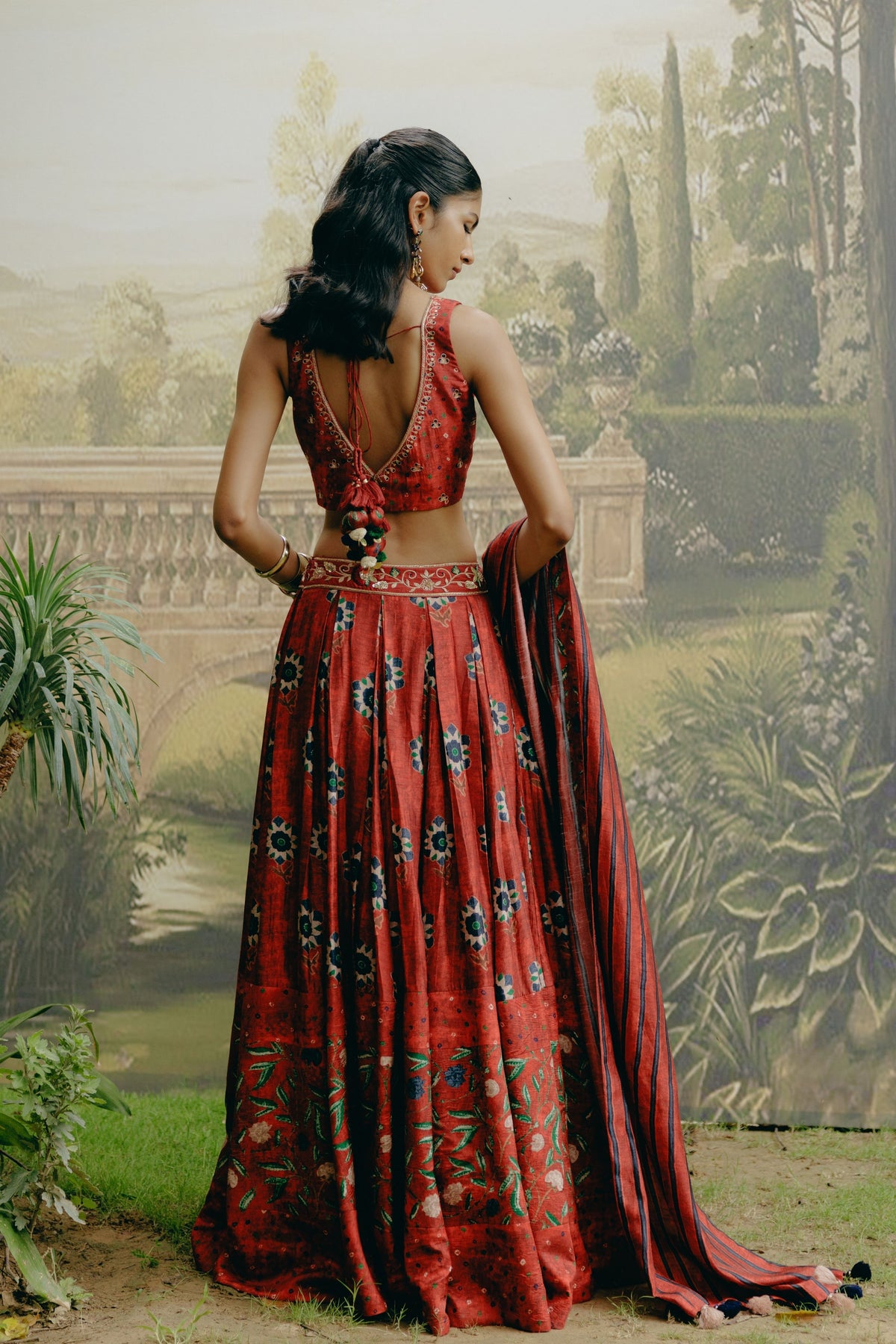 Ruby Red Lehenga Set