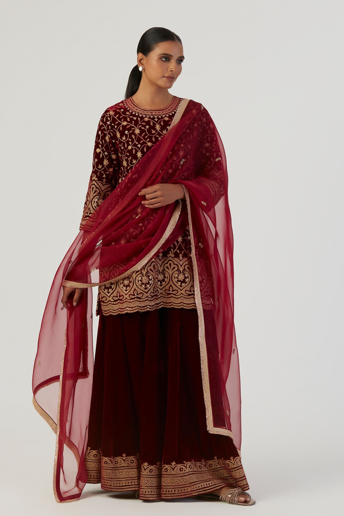 Akira Velvet Kurta and Sharara