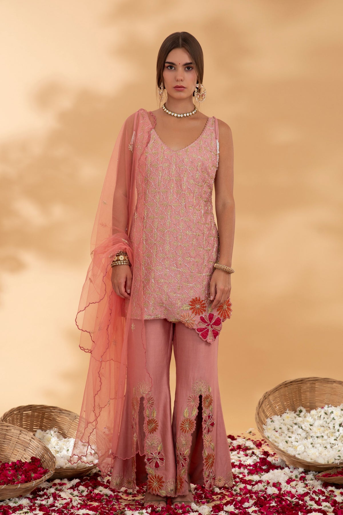 Dusty Rose Short Kurta Set