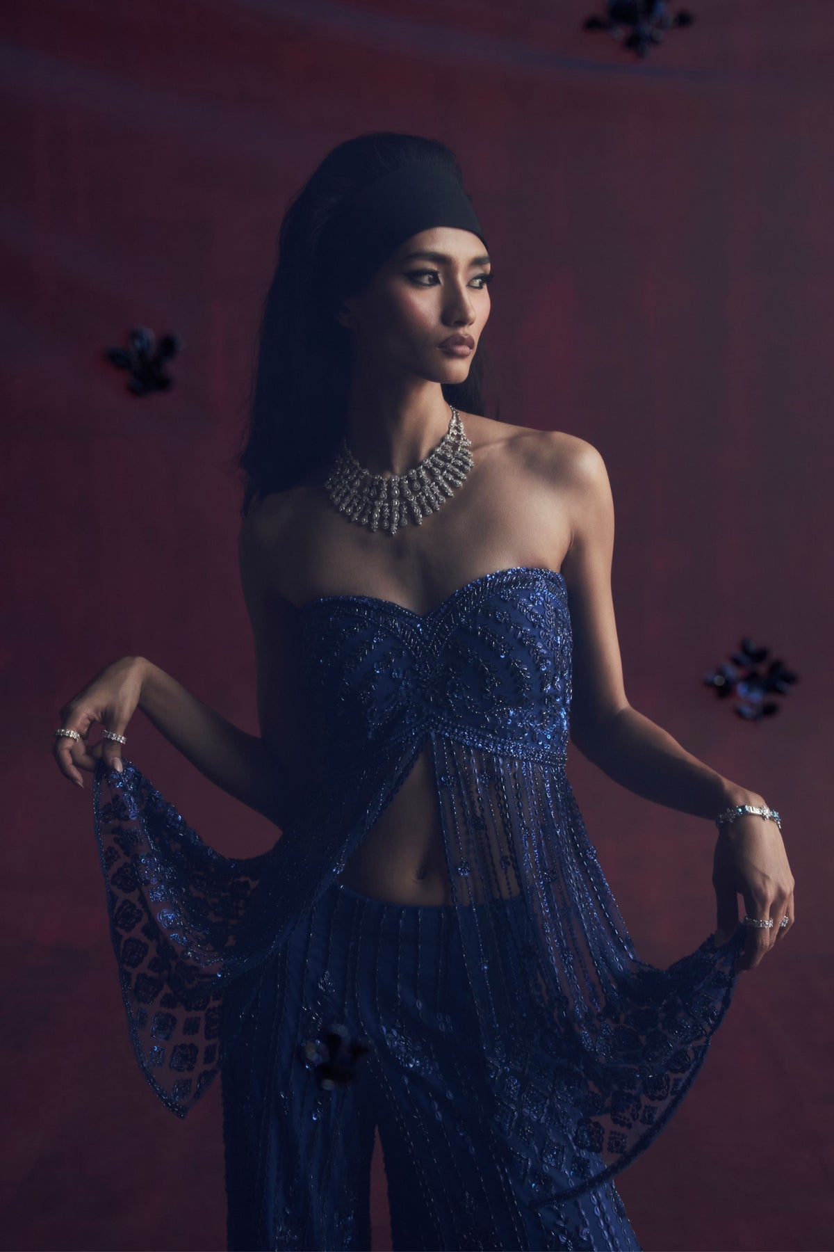 Electric Blue Rani Sharara Set