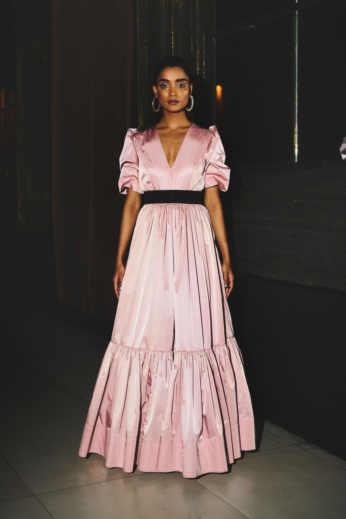 Powder Pink Belted Gown