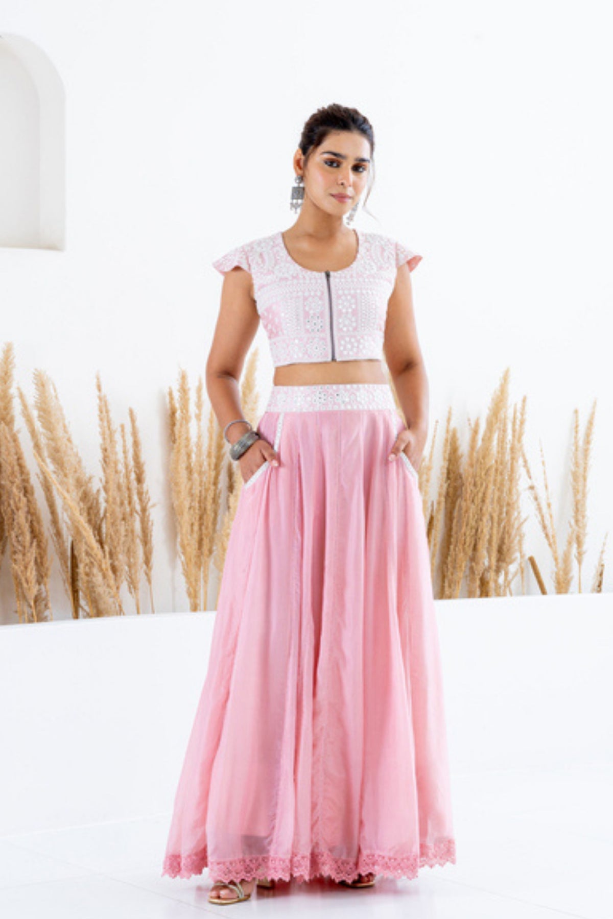 Crop Top With Skirt