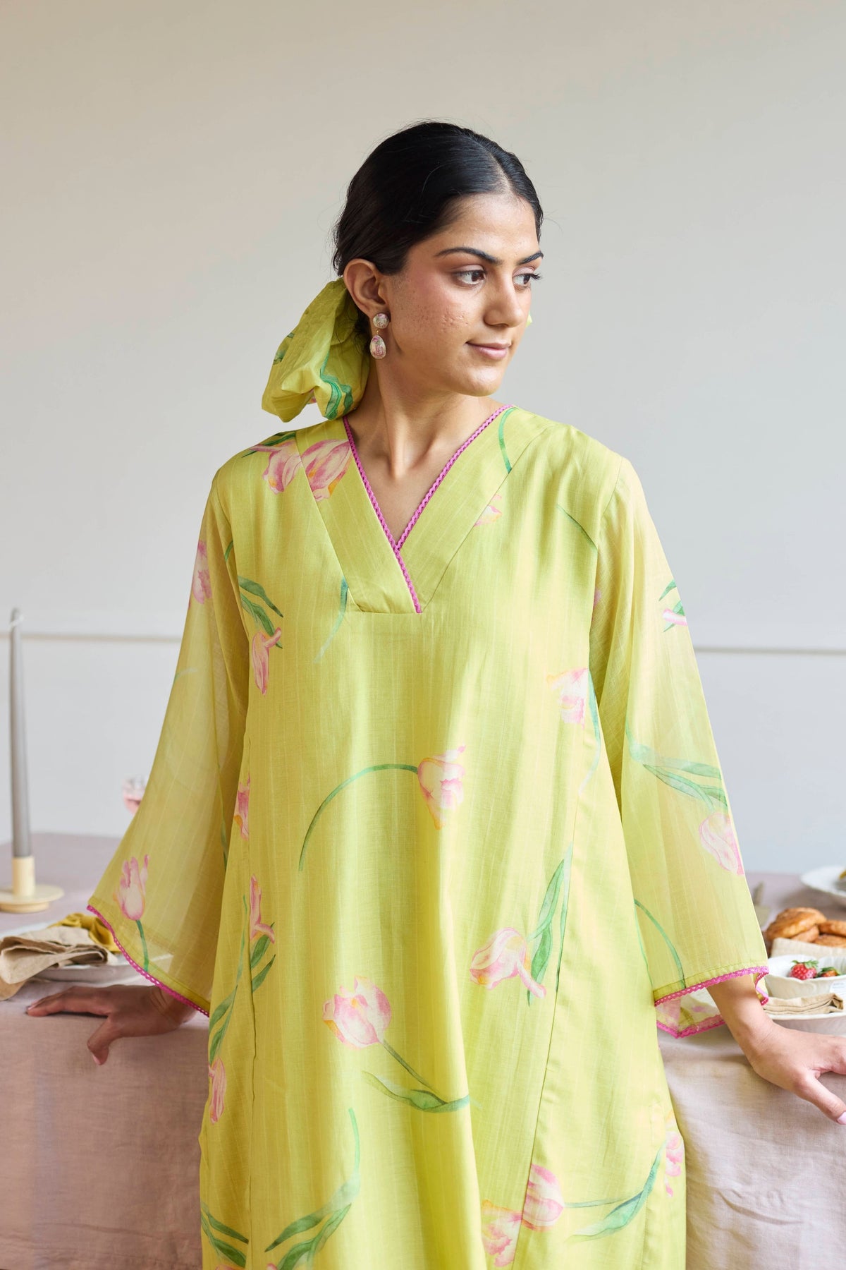 Lime Tulip Relaxed Kurta Set