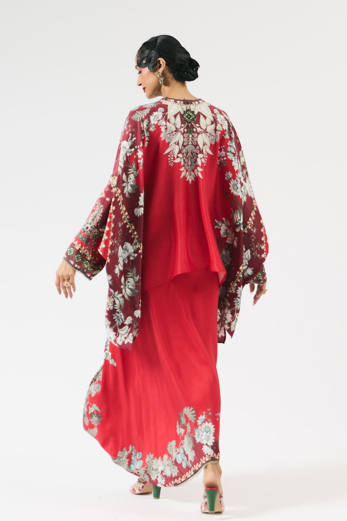 Nizam Insha Red Tunic Set