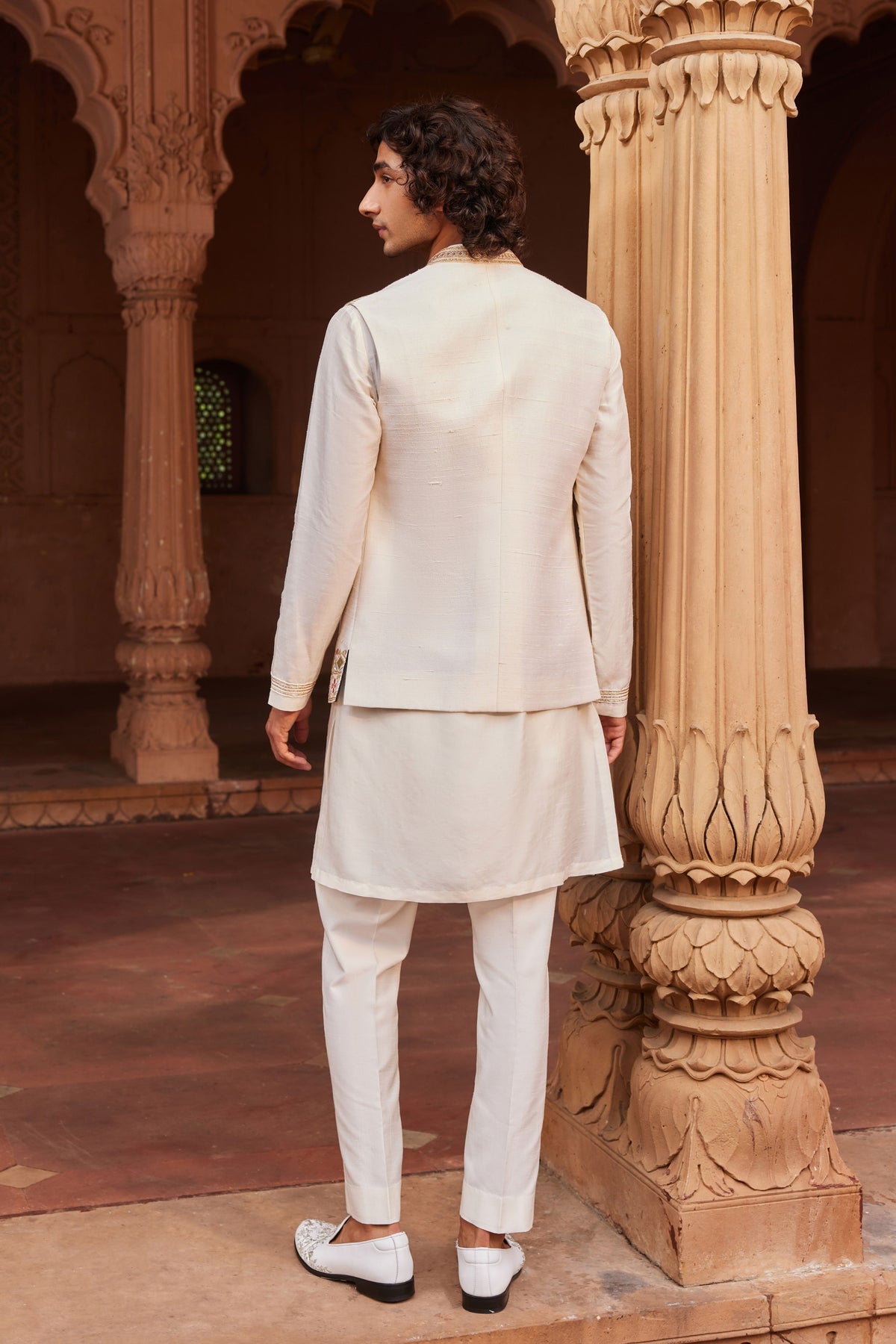 Amreen Silk Nehru Jacket Set