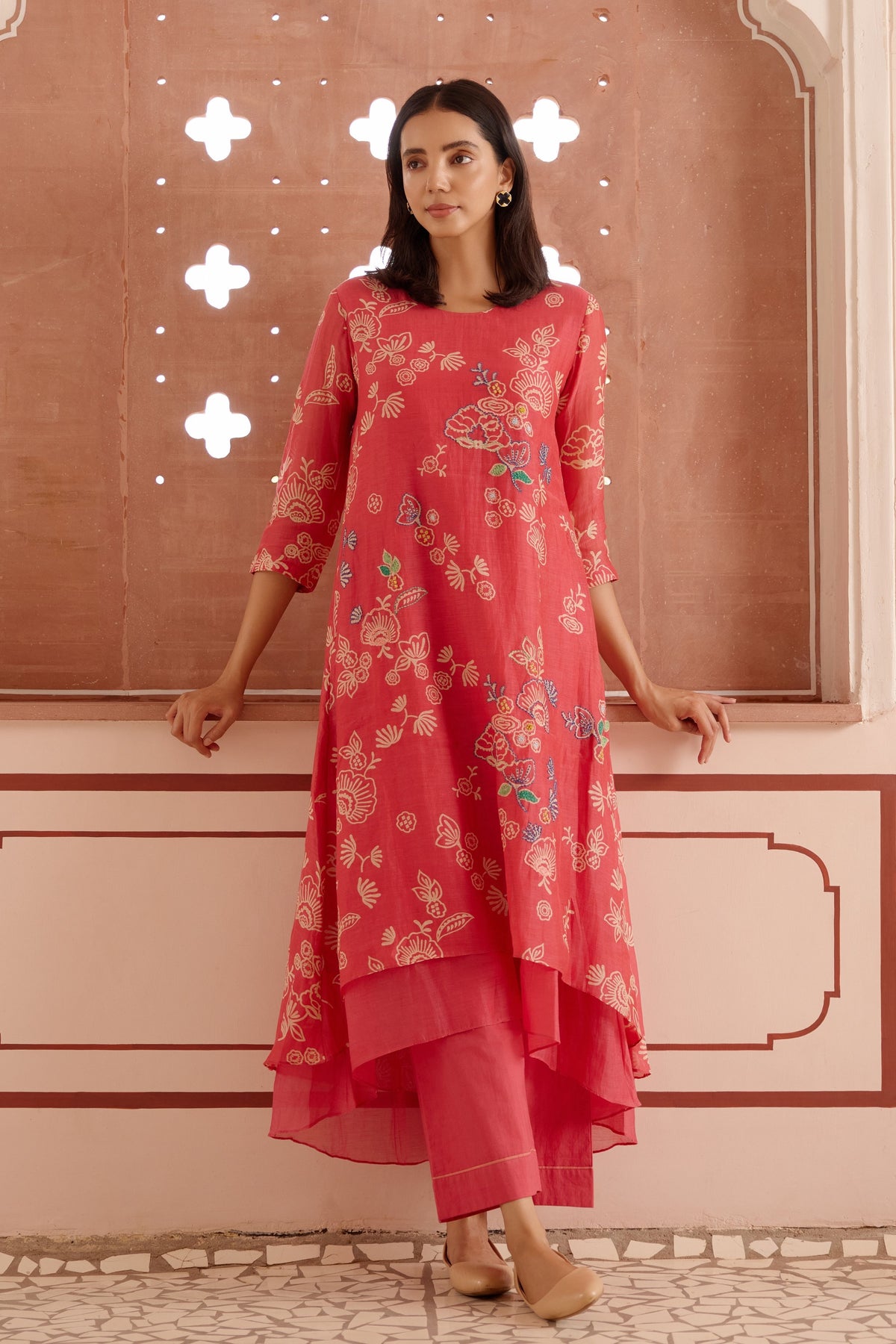 Rosewood Floral Kurta Set