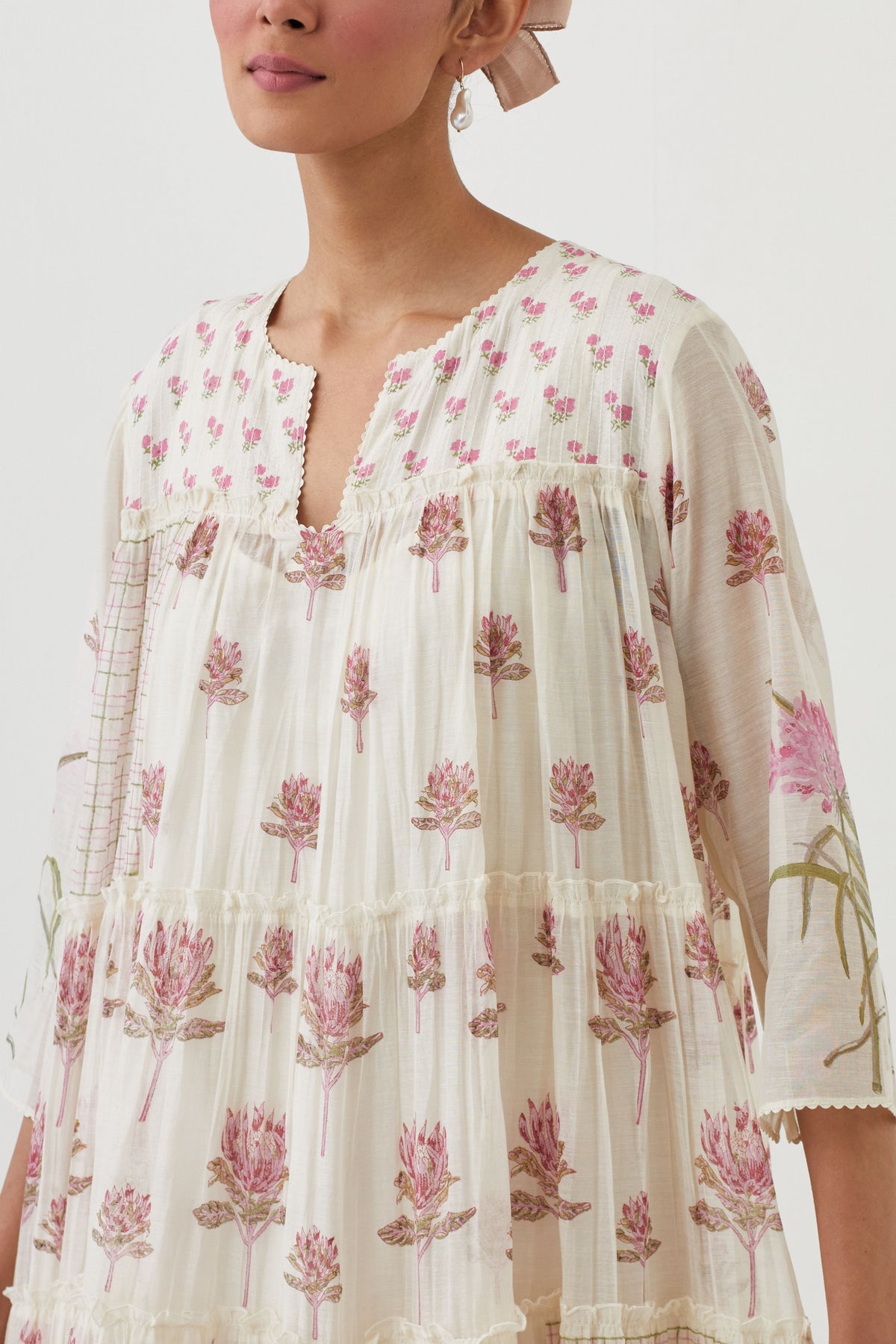 Pink Flared Kurta Set