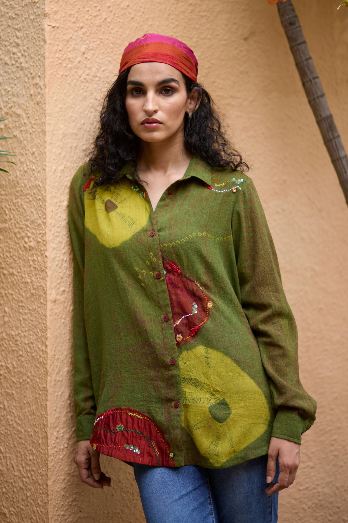 Green Bandhni Shirt