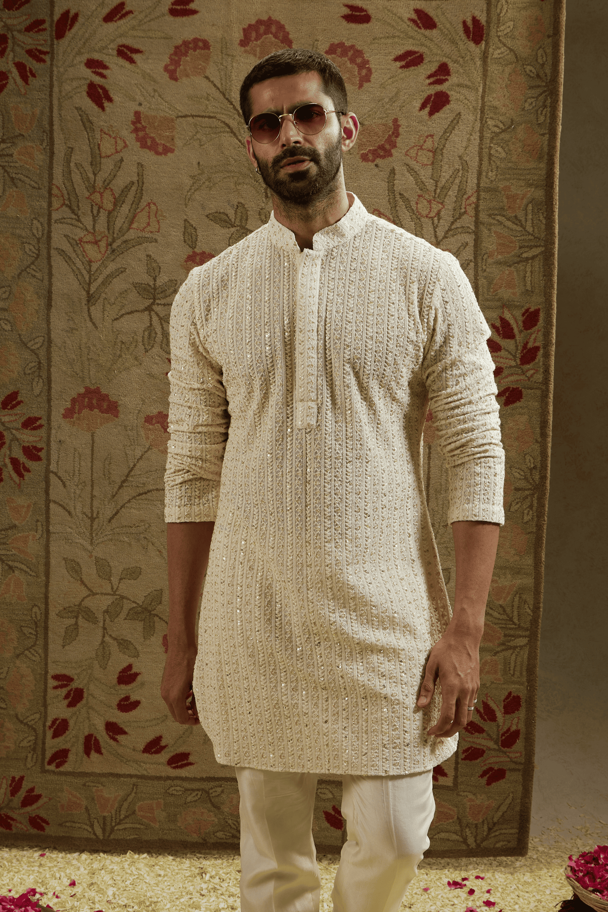 Magnolia Embellished Lucknowi Kurta Set