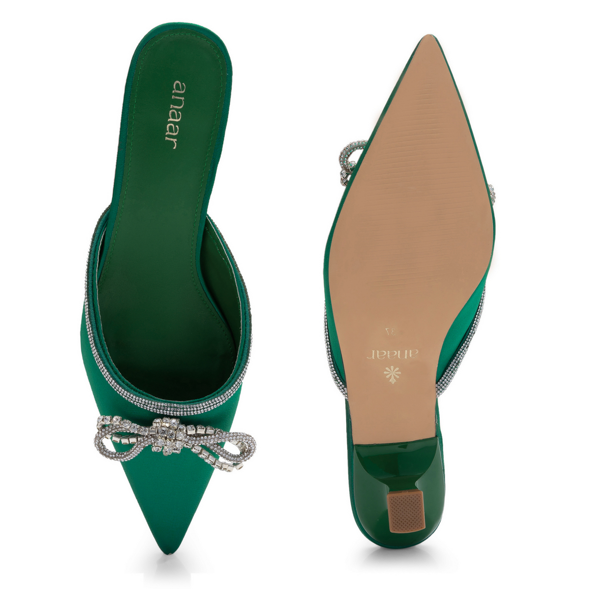 Debutante Dark Green Wedding Heels