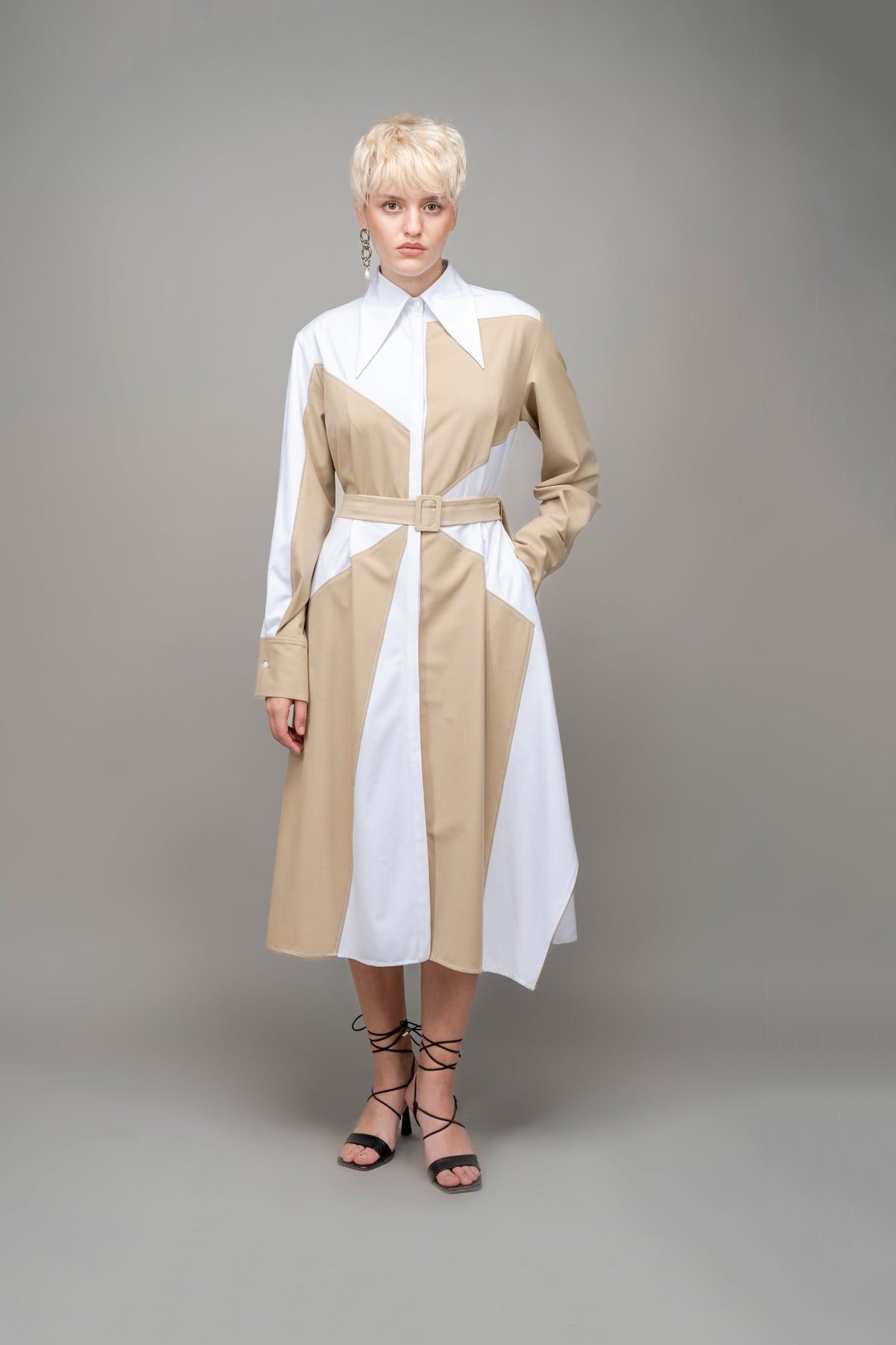 Composition Suit Shirt Dress