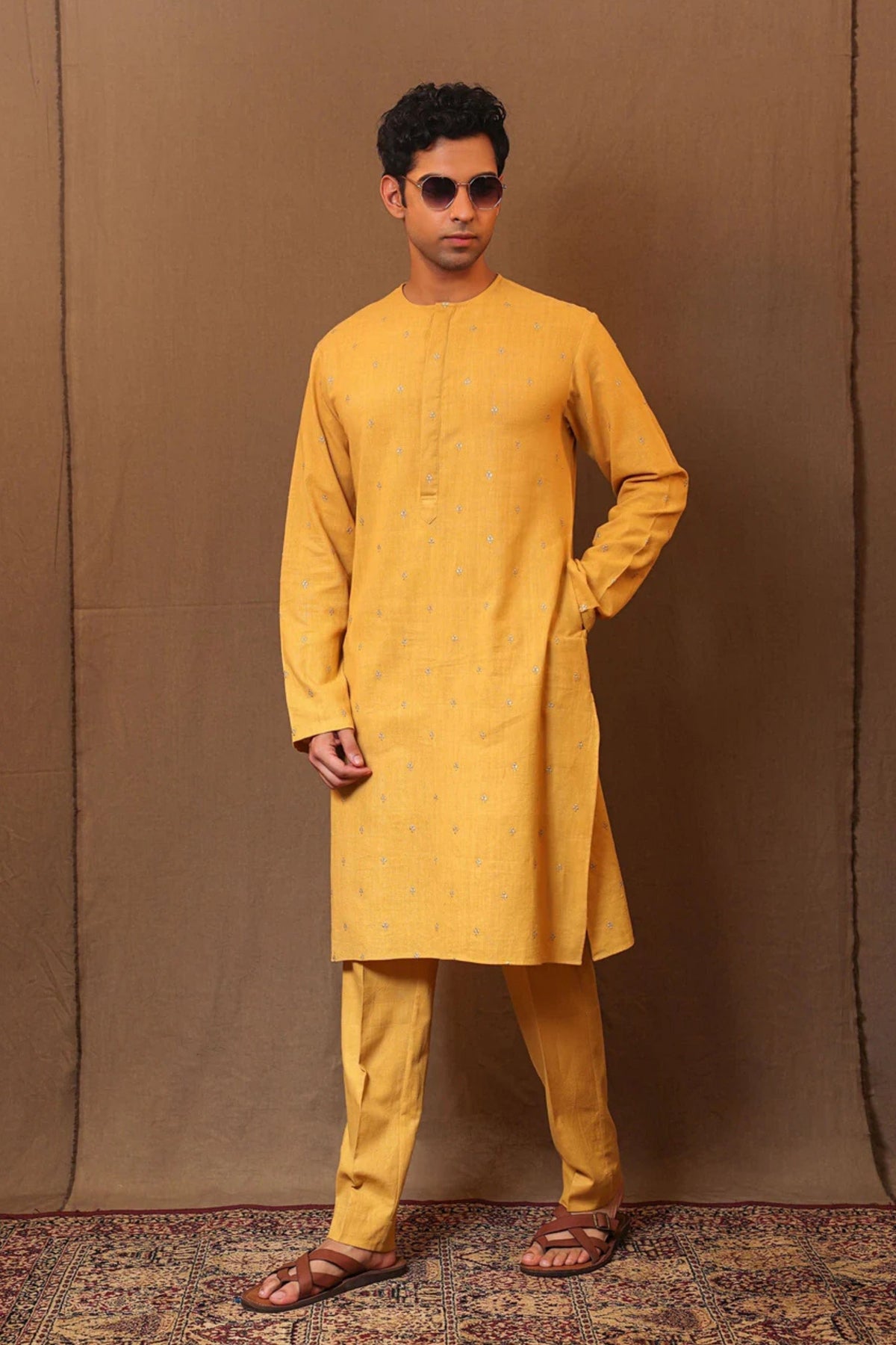 Mustard Kurta Set