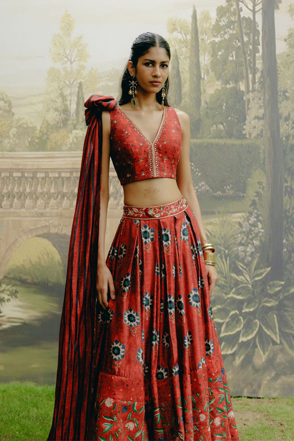 Ruby Red Lehenga Set