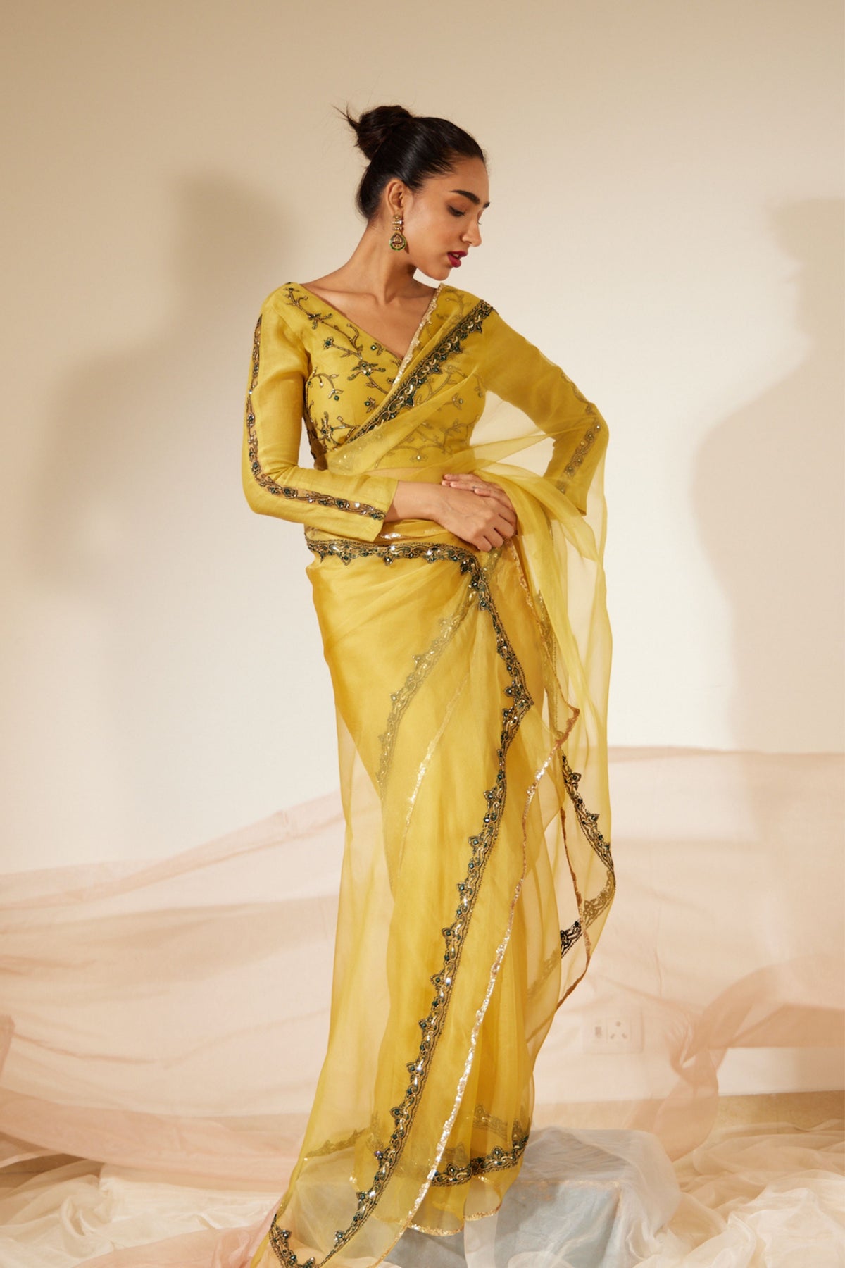 Yellow Abir Saree