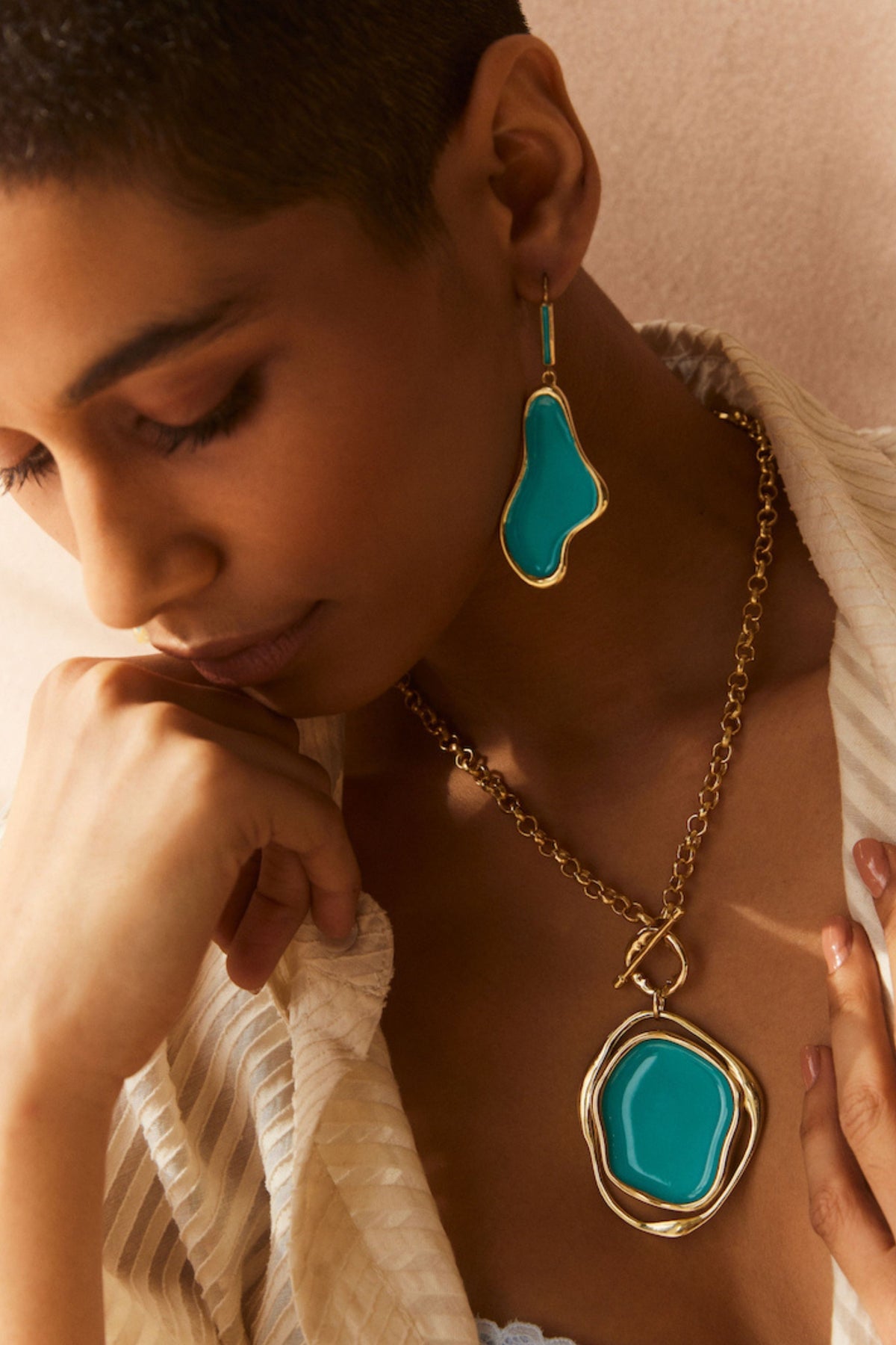 Saint Topez Aqua Earrings