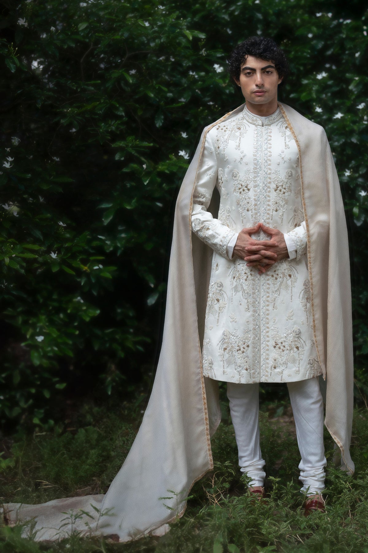 Wisteria White Sherwani Set