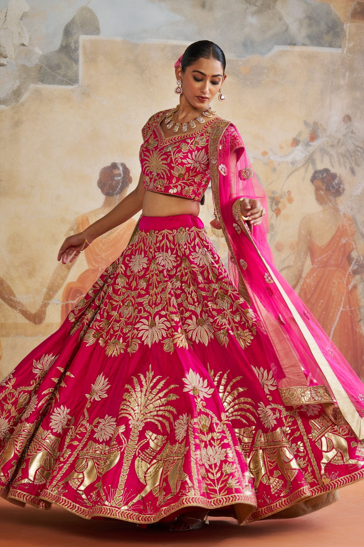 Fuschia Pink Lehenga Set