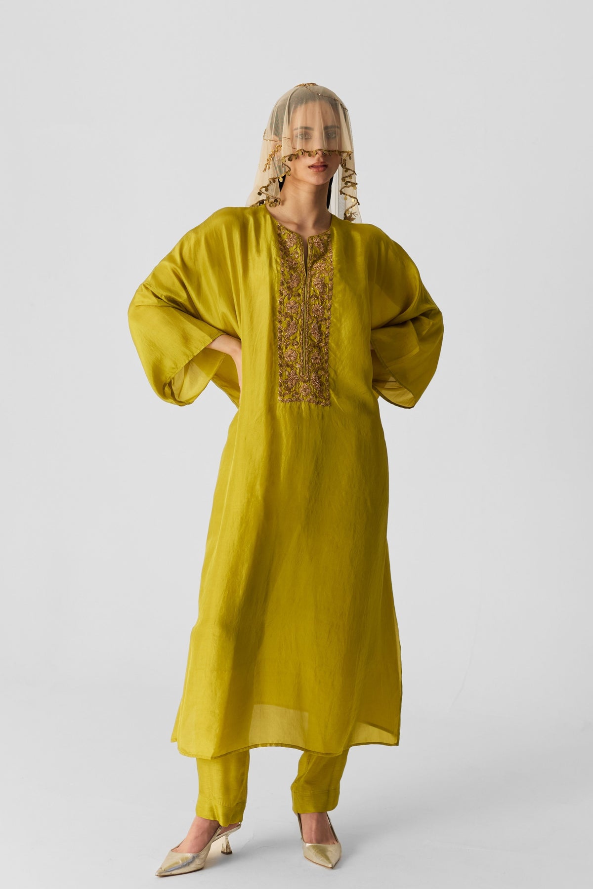 Lime Kaftan Set