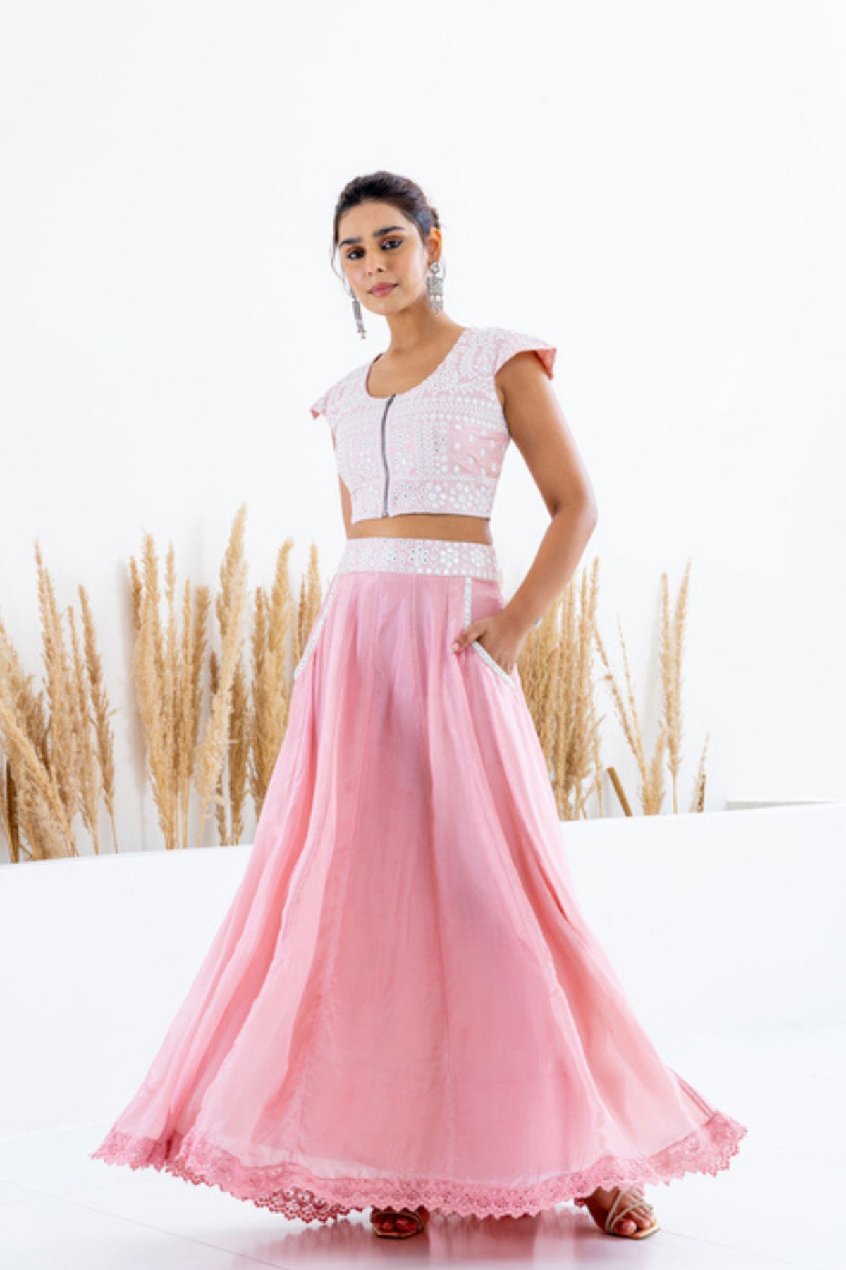 Crop Top With Skirt