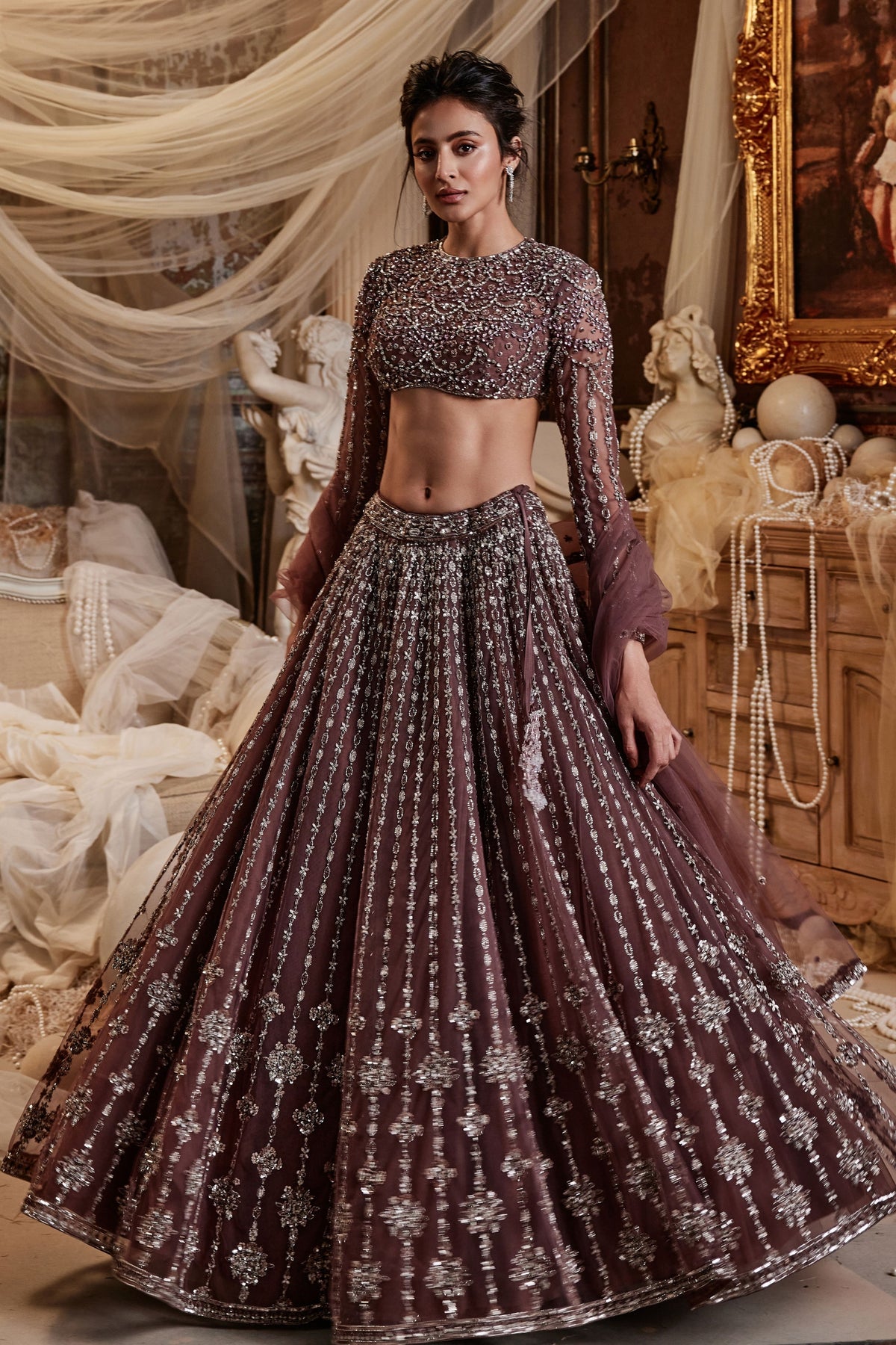 Liana Wine Lehenga