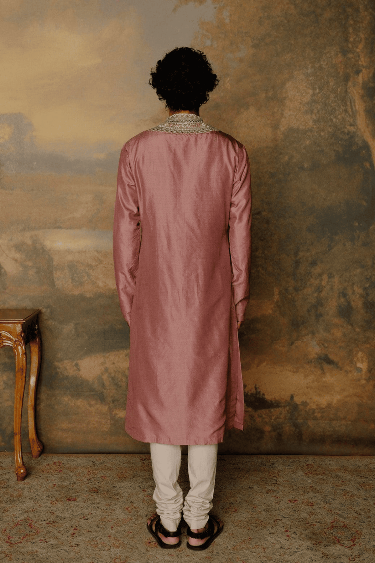 Peach Embroidered Kurta Set