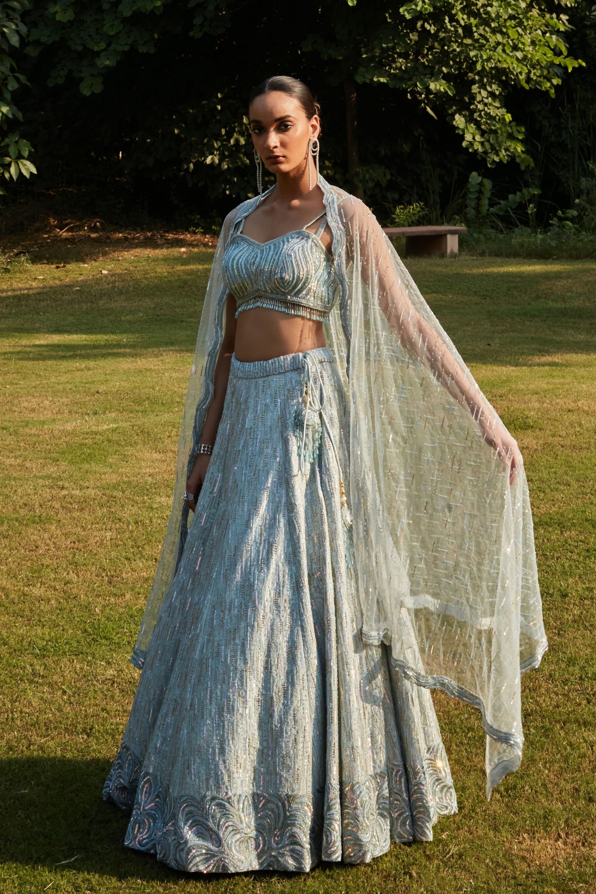 Aisha Mint Blue Lehenga Set