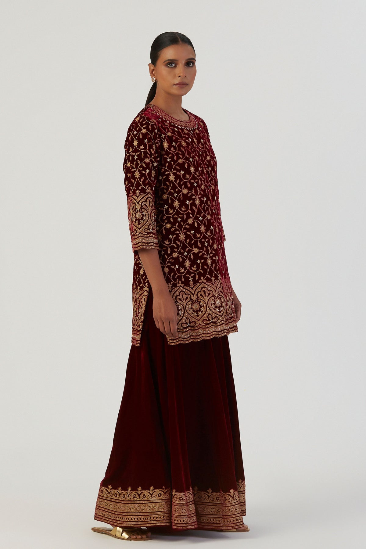 Akira Velvet Kurta and Sharara