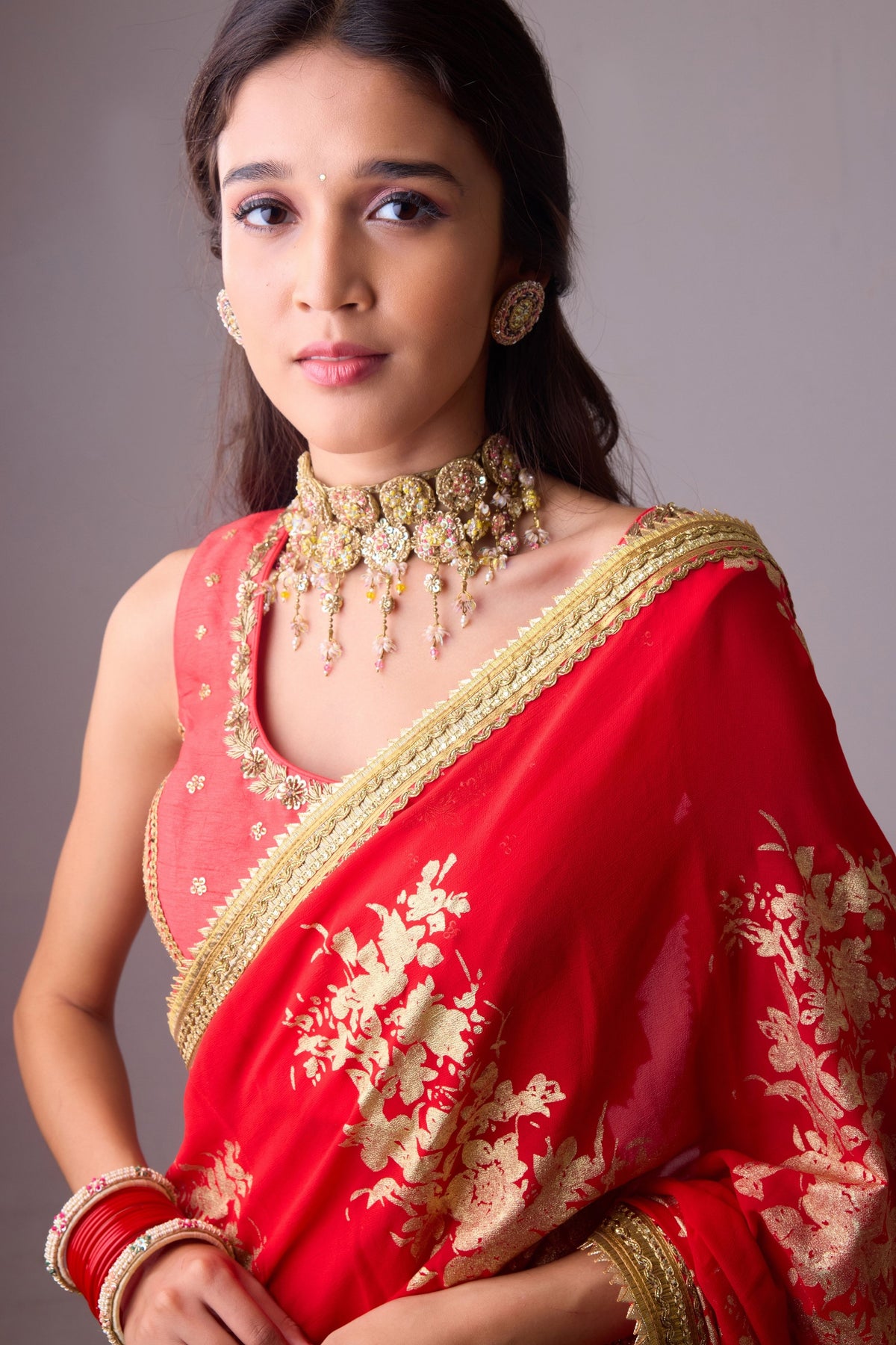 Sindoori Red Saree Set