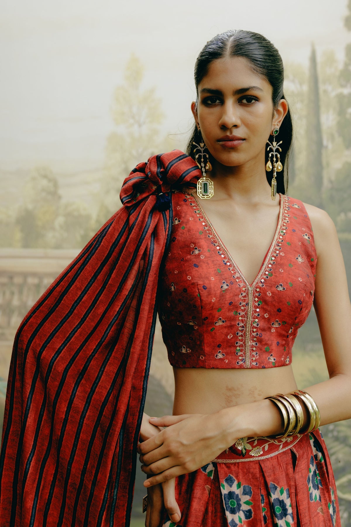 Ruby Red Lehenga Set