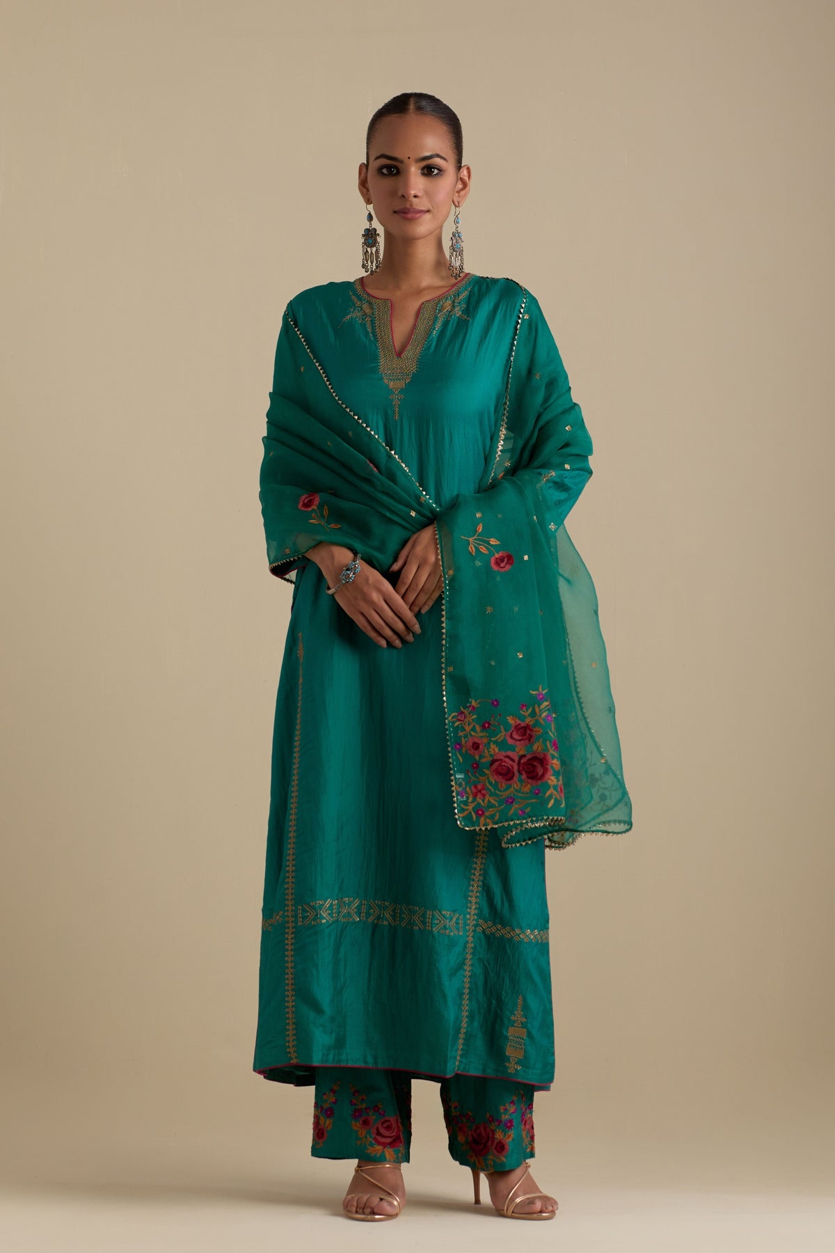 Persian Green Straight Kurta Set