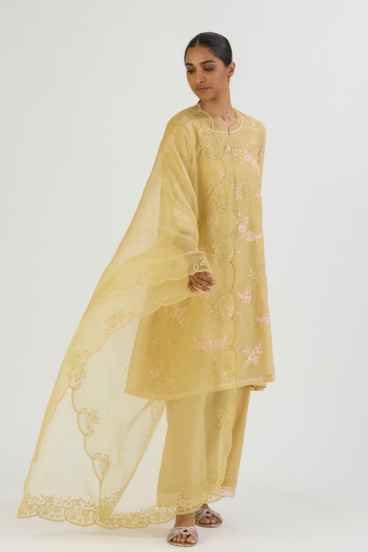 Yellow Bela Kurta and Pant