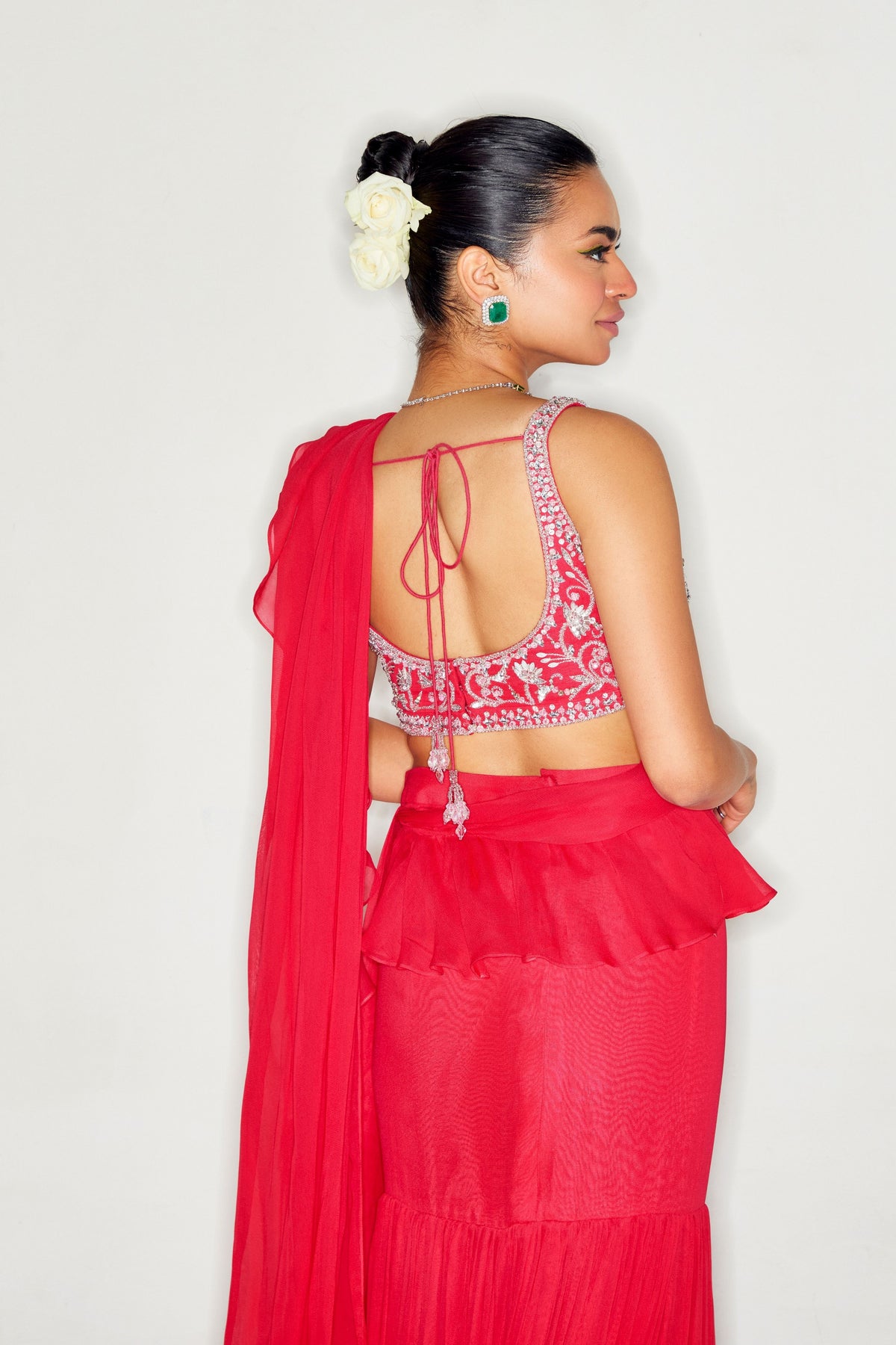 Sweetheart Pre-pleated  Ruffle Saree