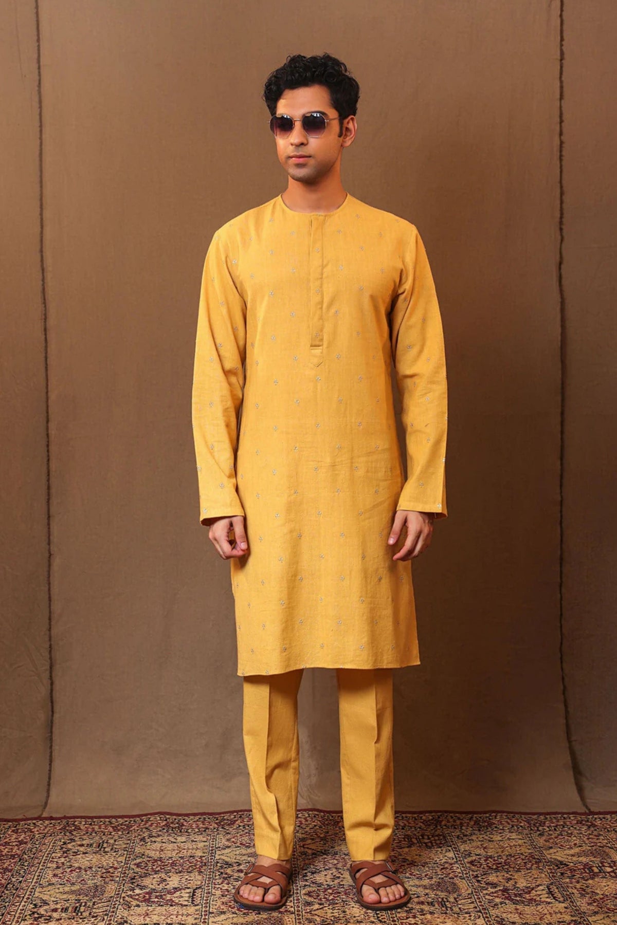 Mustard Kurta Set