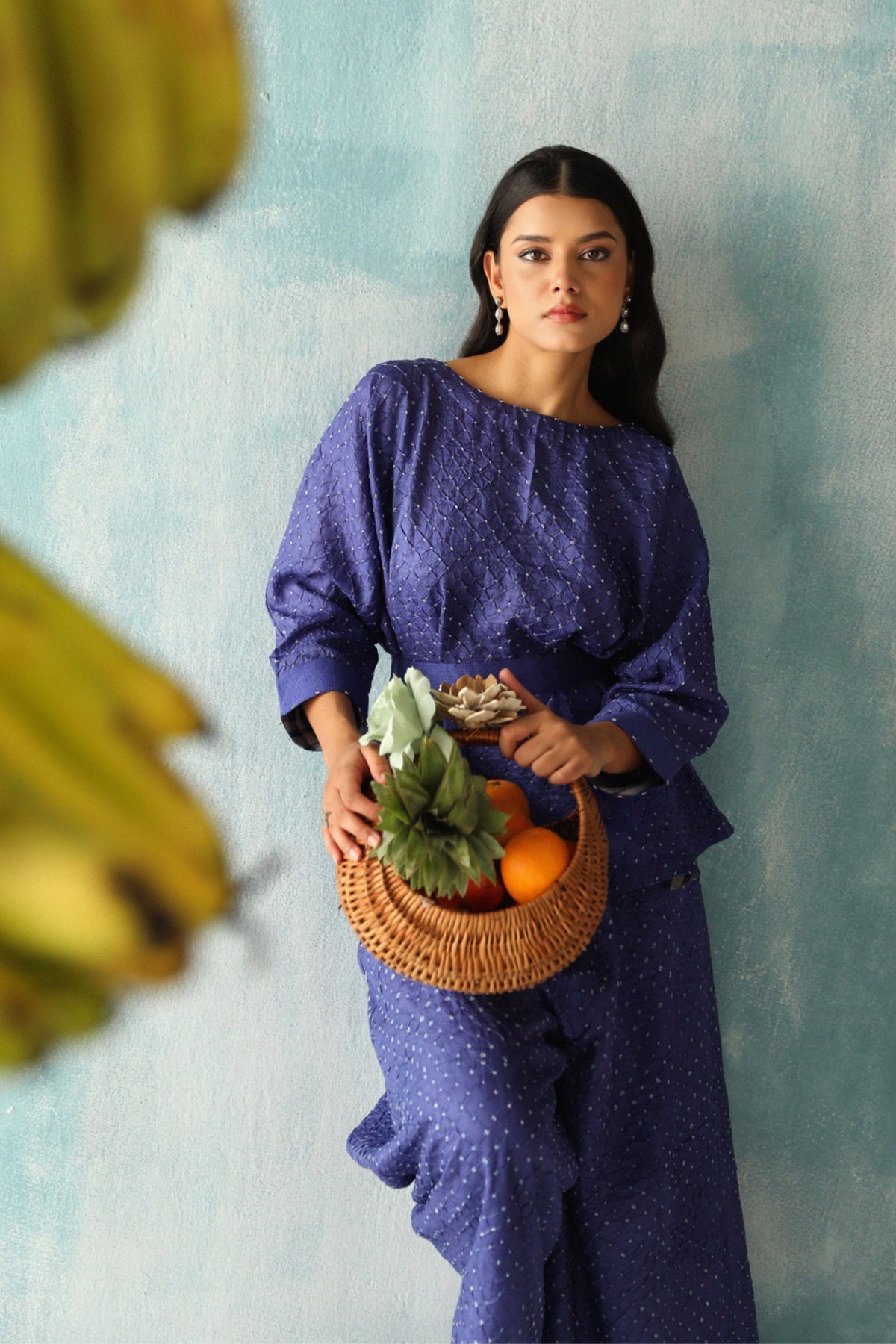 Kaftan Sleeve Blue Top